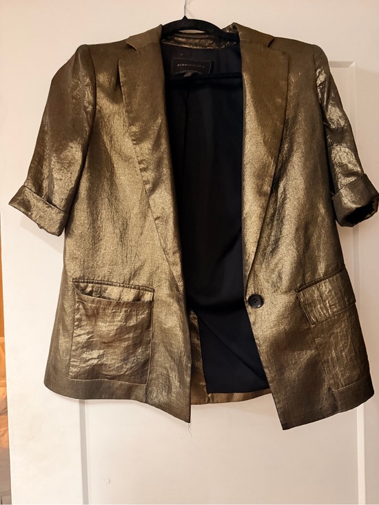 BCBGMaxAzria Jackets & Blazers - BCBGMaxAzria Metallic Gold Blazer Jacket